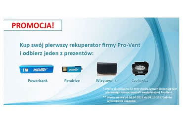 Promocja dla nowych instalatorów Pro-Vent Systemy Instalacyjne!