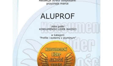 ALUPROF ze Złotym Konsumenckim Liderem Jakości 2015