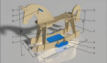Konik na biegunach z płyty MFP 