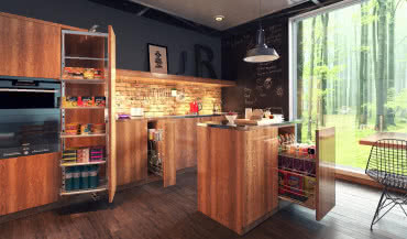 Sposoby na wysokie szafki w kuchni