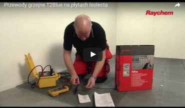 Przewody grzejne T2Blue na płytach Isolecta