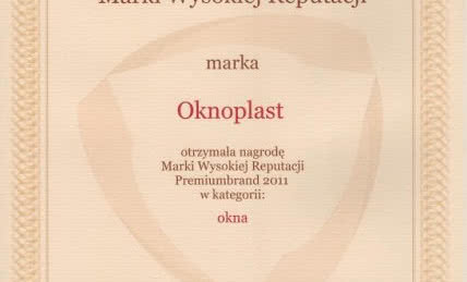 Oknoplast laureatem VI edycji PremiumBrand 