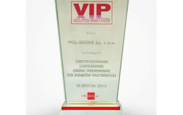 Okno POL-SKONE wyróżnione nagrodą "VIP - Najlepsze Okna i Drzwi" 2013!