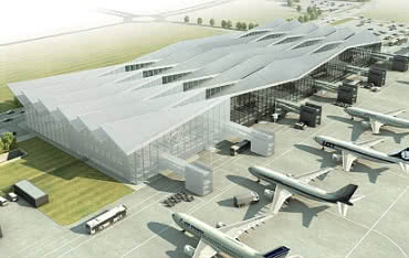 Wiecha na dachu w Porcie Lotniczym Gdańsk