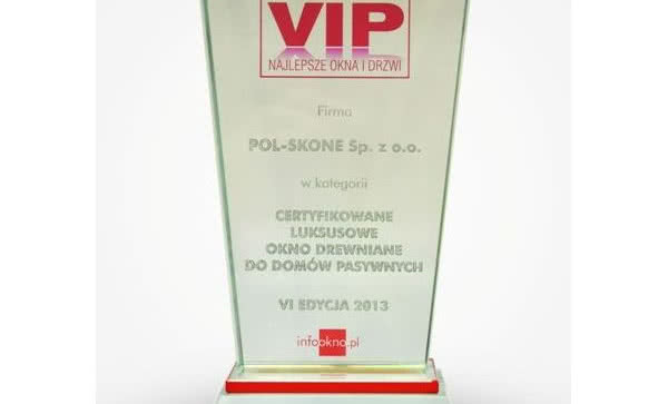 Okno POL-SKONE wyróżnione nagrodą "VIP - Najlepsze Okna i Drzwi" 2013!