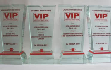 Cztery nagrody "VIP - Najlepsze Okna i Drzwi" dla IFTM Internorm