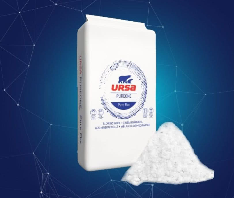 Granulat wełny mineralnej URSA Pure Floc - sposób na zwiększenie odporności przegrody. fot. URSA