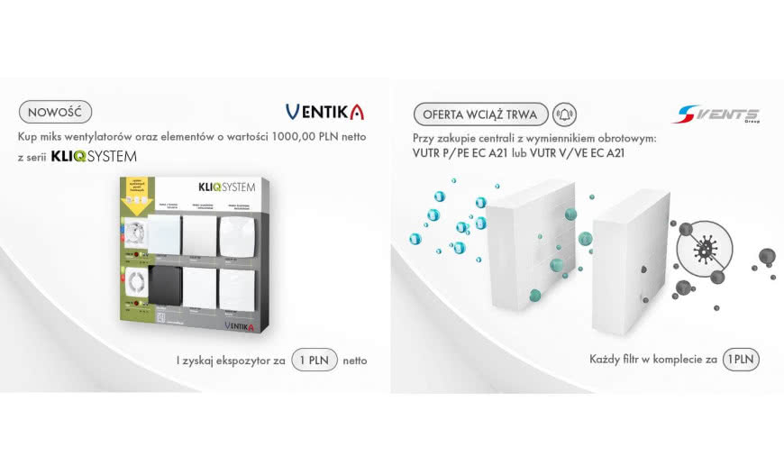 Promocje Vents Group - filtr oraz ekspozytor za złotówkę!