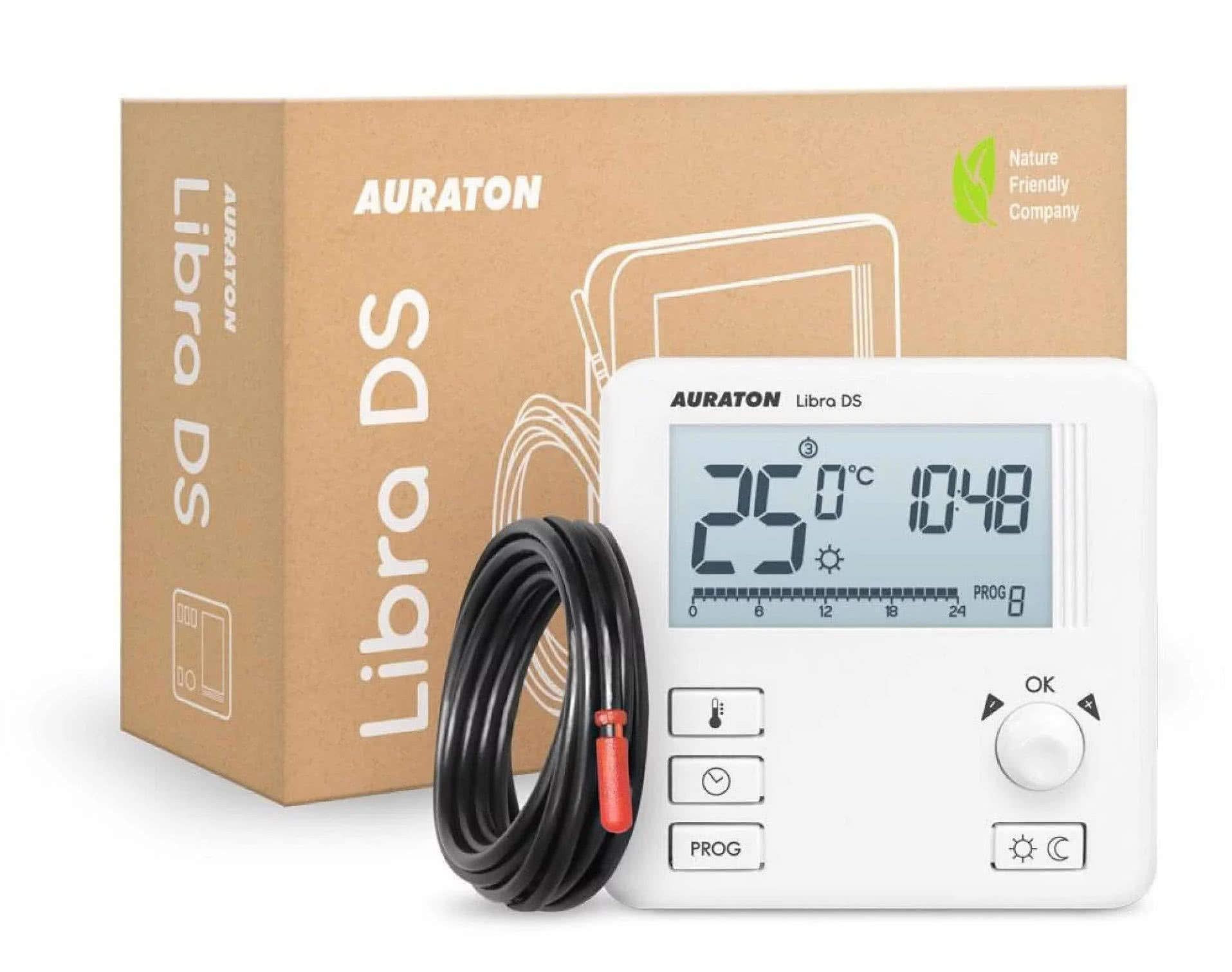 AURATON Libra DS - tygodniowy, przewodowy regulator temperatury do instalacji ogrzewania podłogowego. fot. AURATON