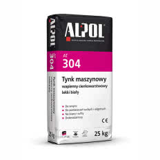 Tynk maszynowy wapienny cienkowarstwowy lekki biały AT 304