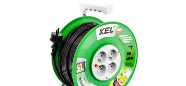 Przedłużacze bębnowe linia Standard merki KEL przewód w kolorze czarnym