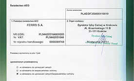 Status przedsiębiorstwa AEO dla FERRO