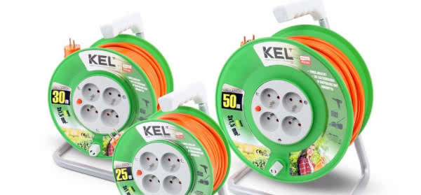 Przedłużacze zwijane na bębnie marki KEL linia Standard