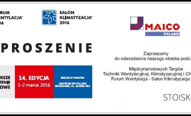 Maico Poland Sp. z o.o. zaprasza na Forum Wentylacja
