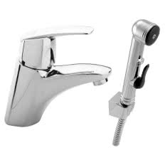 Bateria umywalkowa i bidetowa z rączką natrysku z serii Metalia 56